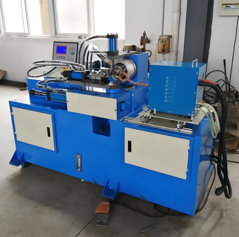 Radio frequency heating hydraulic copper tube end capping machine